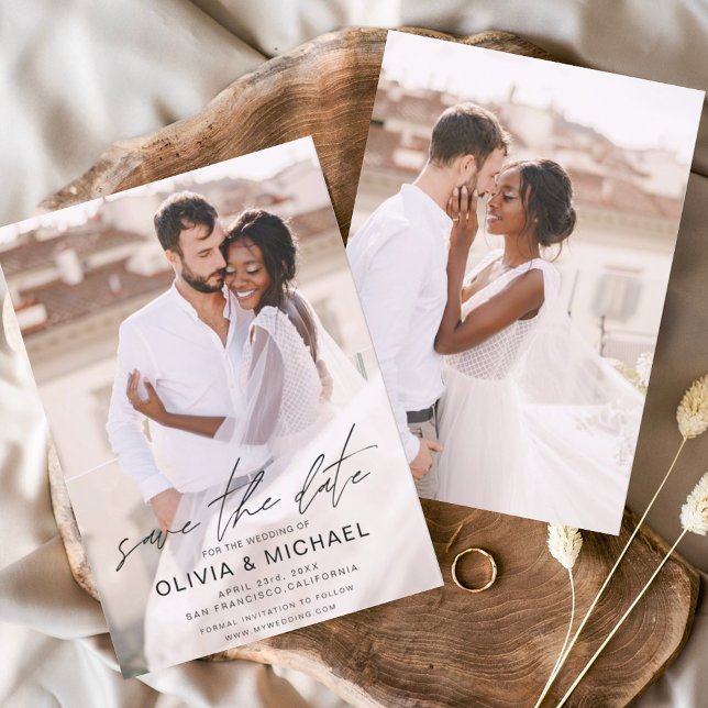 Reserve A Data Simples Guardar o Casamento de Fotografias de Data (Criador carregado)