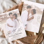Reserve A Data Simples Guardar o Casamento de Fotografias de Data<br><div class="desc">Transparência cobrindo fotos personalizadas e personalizadas na frente e atrás de convites elegantes e modernos para o casamento de data - inclui uma bela e elegante tipografia para a celebração especial do dia do casamento.</div>