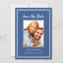 Reserve A Data Simples Imagem de Noivado de Casamento Azul Modern