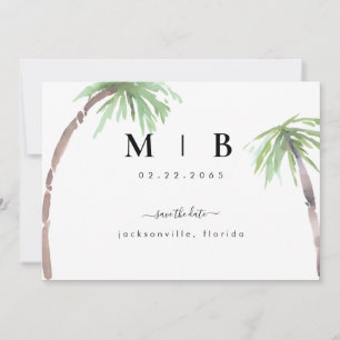 Reserve A Data Simples iniciais tropical casamento salvar a data