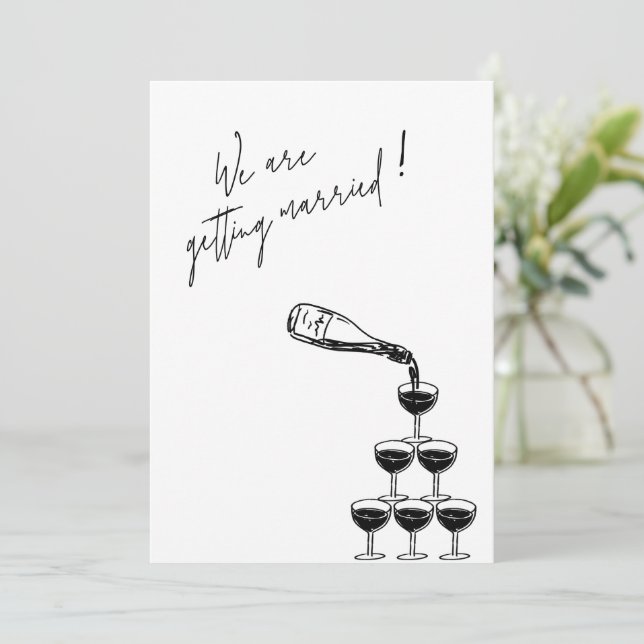 Reserve A Data Simples mão desenhada Script Wedding salvar data (Em pé/Frente)