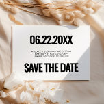 Reserve A Data Simples minimalista<br><div class="desc">Vá por um simples e impressionante design preto e branco para sua papelaria de casamento. Esse estilo moderno e elegante pode se adequar a qualquer casal. Totalmente personalizável,  você pode facilmente mudar as cores do texto ou do fundo para seu gosto.</div>