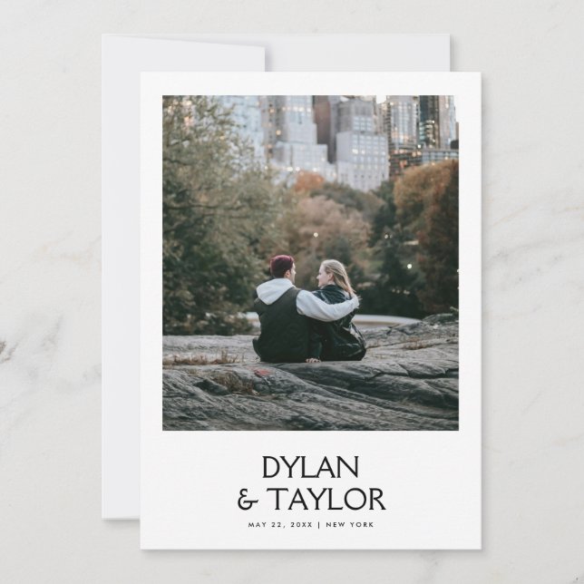 Reserve A Data Simples Nome de Negrito Moderno Frame 2 Foto (Frente)