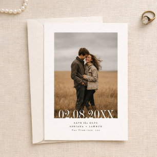 Reserve A Data Simples Orçamento Moderno de Casamento Foto em Neg