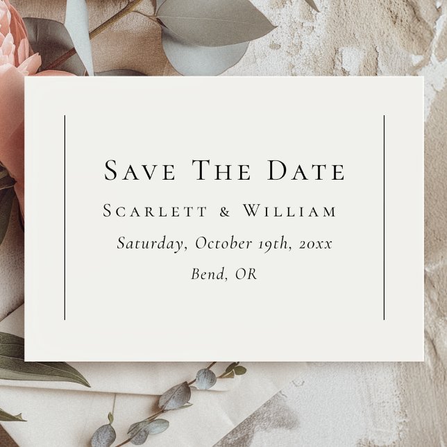 Reserve A Data Simples Plano de Casamento Mínimo Tradicional (Criador carregado)