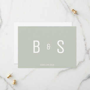 Reserve A Data Simples Sage Monograma QR Código Salvar Data