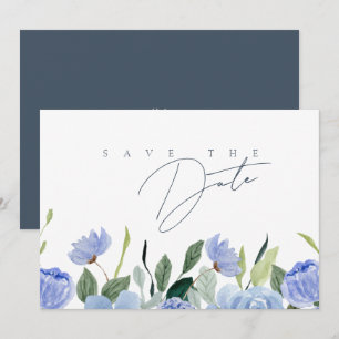 Reserve A Data Simples Salvar Casamento Flor Silvestre Azul Real 