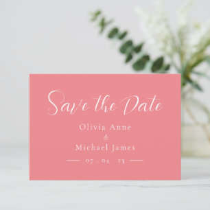 Reserve A Data Simples Save the Date de casamento em script rosa