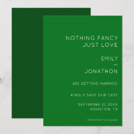 Reserve A Data Simples Tipografia Emerald Green Casamento Salva O