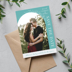 Reserve A Data Simplicidade Floral 1 Azul Caribenho Save The Date