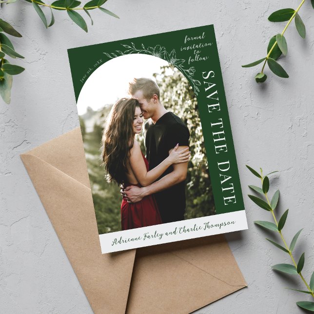 Reserve A Data Simplicidade Floral 1 Evergreen Save The Date (Criador carregado)