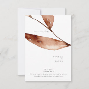 Reserve A Data Simplicidade Folhagem Aquarela Outono