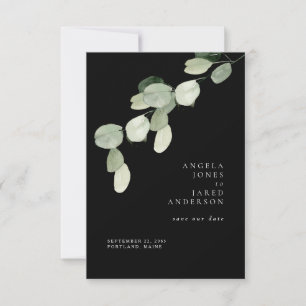 Reserve A Data Simplicidade & Folhagem Casamento Preto