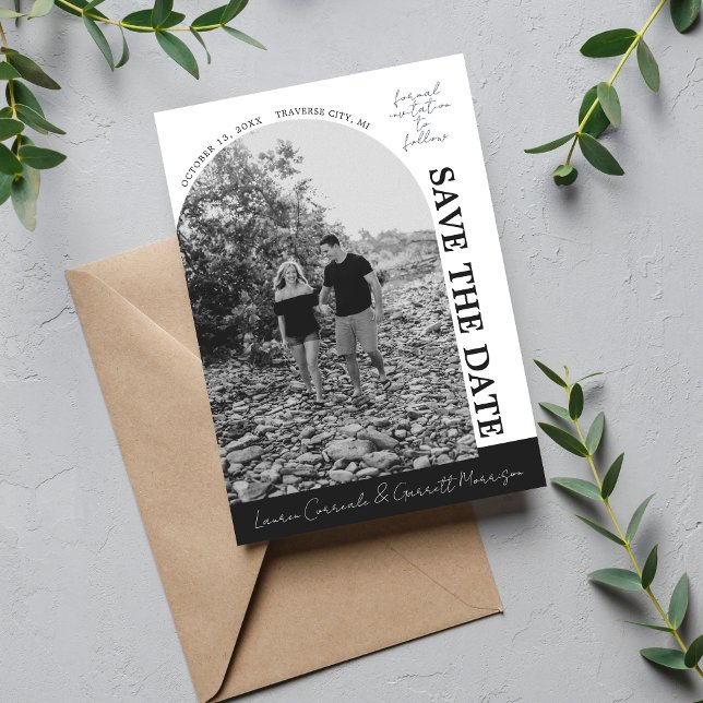 Reserve A Data Simplicidade Verdadeira 3 Preto e Branco Moderno (Criador carregado)