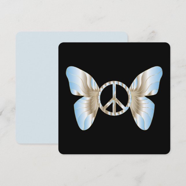 Reserve A Data Sinal de Paz Asas de Borboleta (Frente/Verso)
