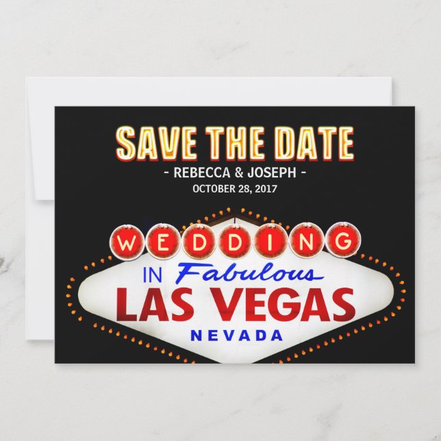 Reserve A Data Sinal Neon de Las Vegas - Salve o Casamento de Dat (Frente)