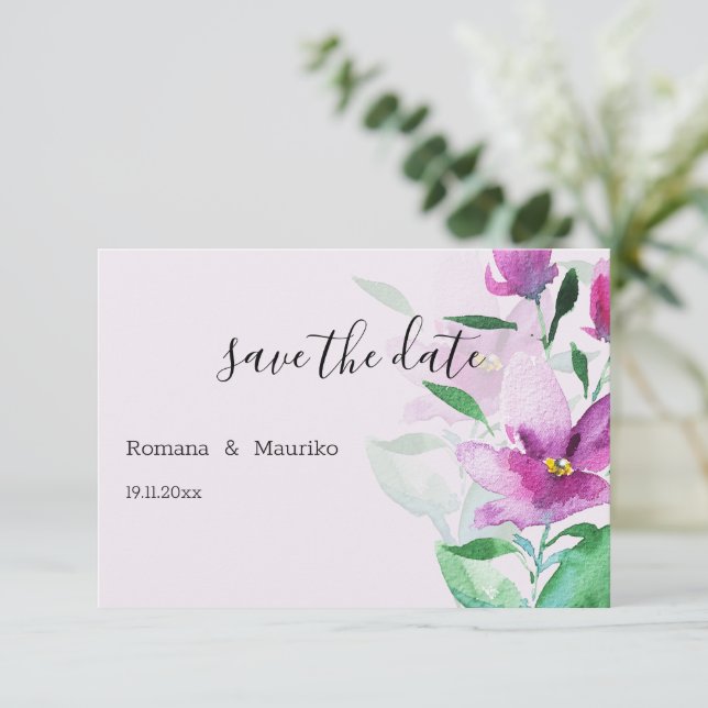 Reserve A Data Singularidade das Flores de Arte em Aquarela Viole (Em pé/Frente)