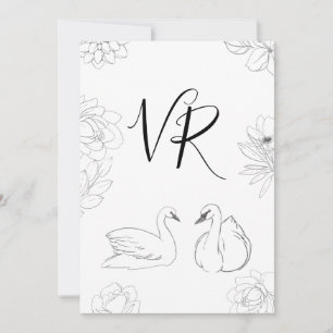 Reserve A Data Sisne Esboçado e Floral Save the Date