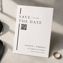 Reserve A Data Site de Casamento com Código QR Minimalista Modern