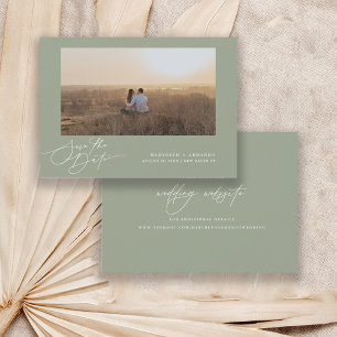 Reserve A Data Site de Casamento com Script Moderno Sage Photo