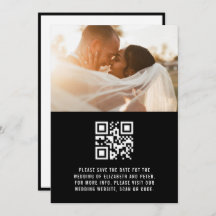 Site de casamento em código QR preto e branco retr
