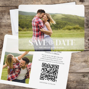 Reserve A Data Site de Código QR de Duas Fotos Simples Minimalist