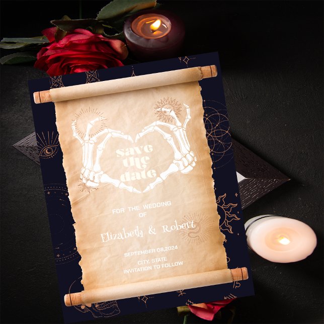 Reserve A Data Skeleton Mãos Halloween Salvar Data (Criador carregado)