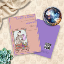 Skeleton Tarot QR Casamento Gótico