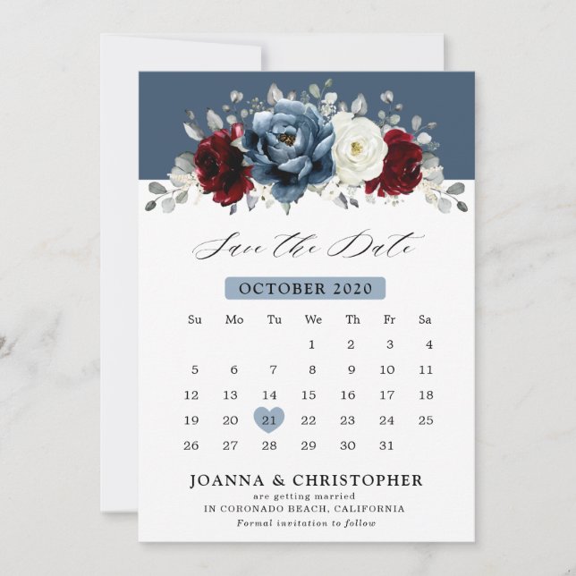 Reserve A Data Slate Blue Burgundy White Ivory Floral Wedad Sa (Frente)