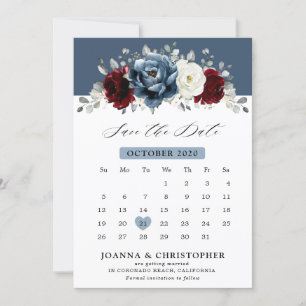 Reserve A Data Slate Blue Burgundy White Ivory Floral Wedad Sa