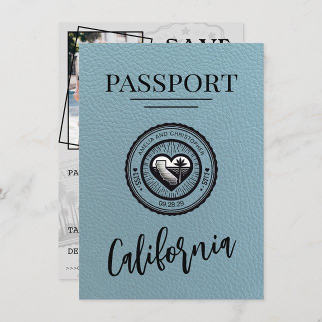 Reserve A Data Slate Blue California Passport Salvar a data (Frente/Verso)