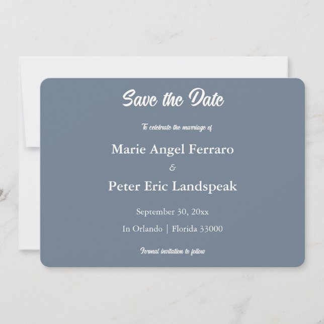 Reserve A Data Slate Blue Minimalist Typographic Monogram  (Frente)