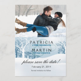 Reserve A Data Snowy Winter Salve a data Foto - azul-gelo