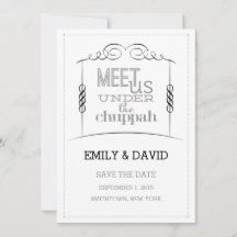 Sob o Casamento Judaico de Chuppah Salve a Data