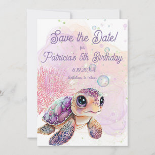 Reserve A Data Sob o Mar, Turtle 5 Birthday,