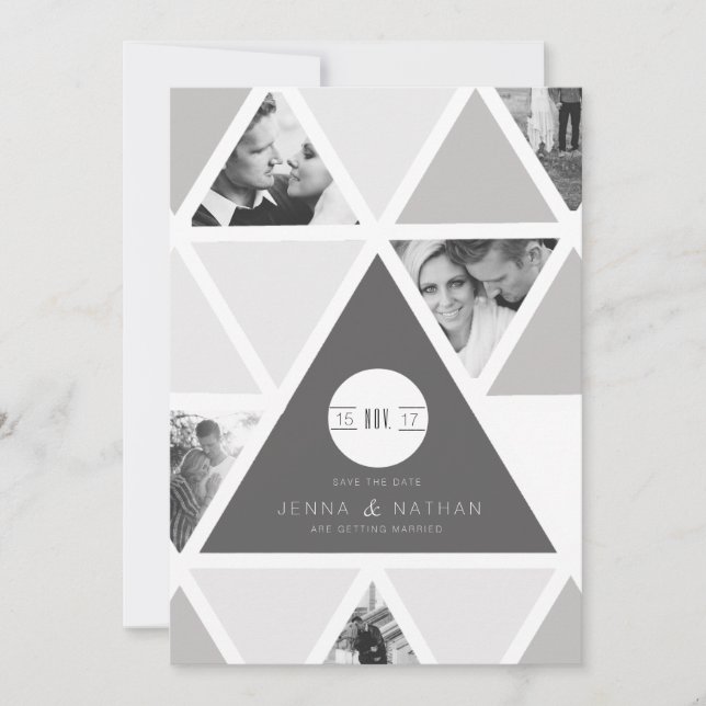 Reserve A Data Sobreposição de Triângulo Urbano | Guardar Moderno (Frente)