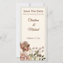 Reserve A Data Soft Dusty Rose Floral Wedding Save The Date