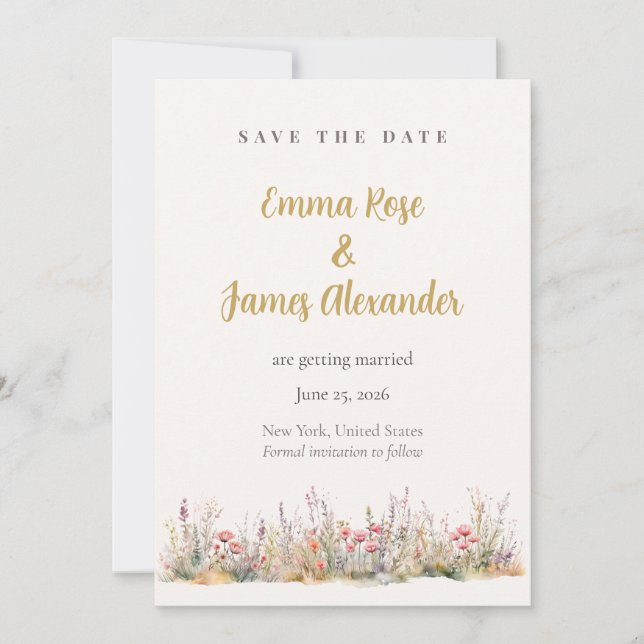 Reserve A Data Soft Pink Minimalist Floral Wedding Save The Date (Frente)