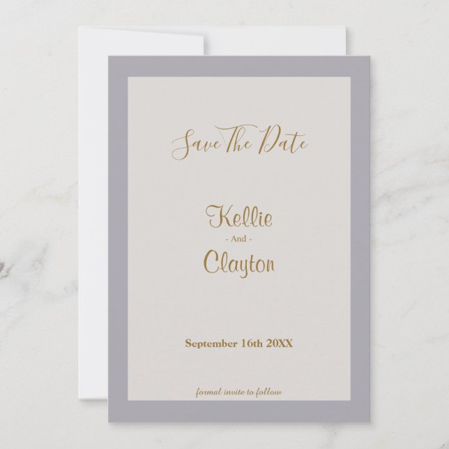 Reserve A Data Sombras De Cinza Com O Quadro Salvar A Data (Frente)