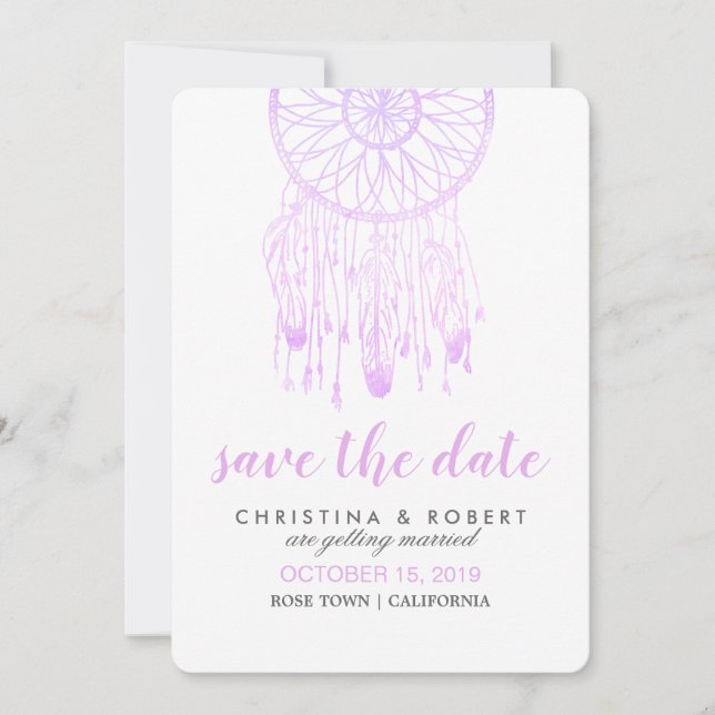 Reserve A Data Sonho Boêmio Lavanda Save The Date (Frente)