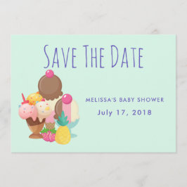 Reserve A Data Sorvete Scoops com Sprinkles Salve a Data