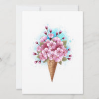 Sorvete Waffle Rosa Sakura Cone