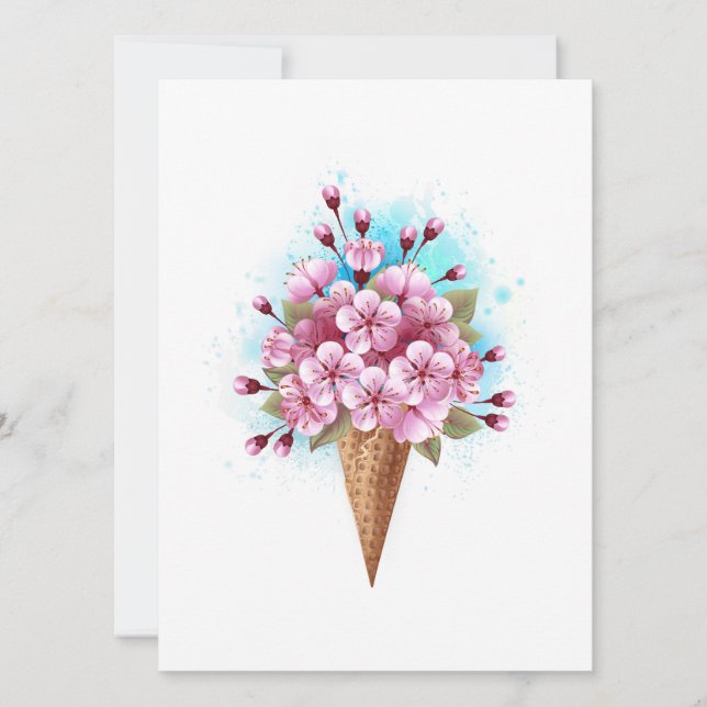 Reserve A Data Sorvete Waffle Rosa Sakura Cone (Frente)