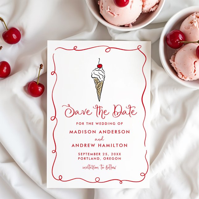 Reserve A Data Sorvete Whimsical Cone Wedding (Criador carregado)