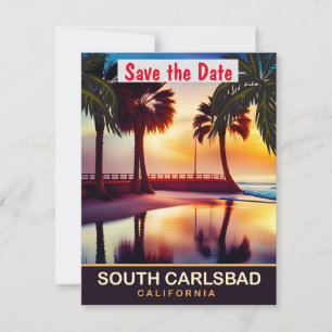 Reserve A Data South Carlsbad, Califórnia, Viagem Postcard,