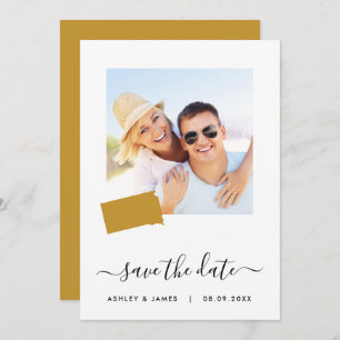 Reserve A Data South Dakota Map Photo Wedding Save the Date Card
