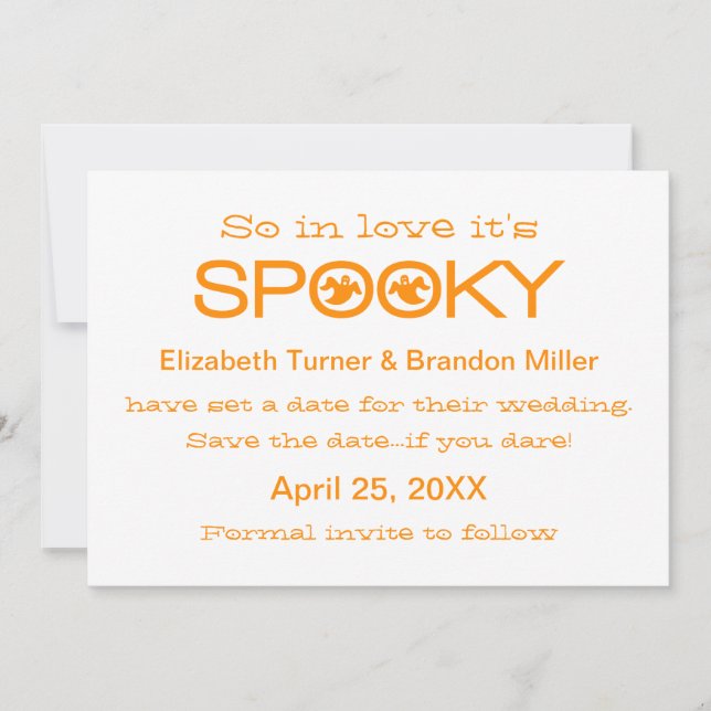 Reserve A Data Spookie Typografia Halloween Salve a Data (Frente)