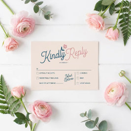 Reserve A Data Spring Pastel Petals RSVP Card