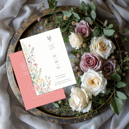 Reserve A Data Spring Sweet Wildflowers Branches Wedding Pink
