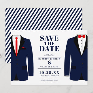 Reserve A Data Sr. & Sra. Casamento Moderno Tux Azul-Marinho - Sa